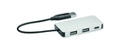 3-portowy hub USB kabel 20cm - Srebrny