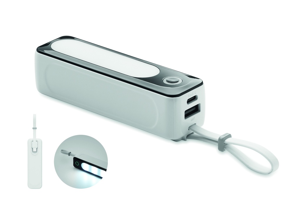 Power bank 5000 mAh z COB MO2178-06 - Bialy