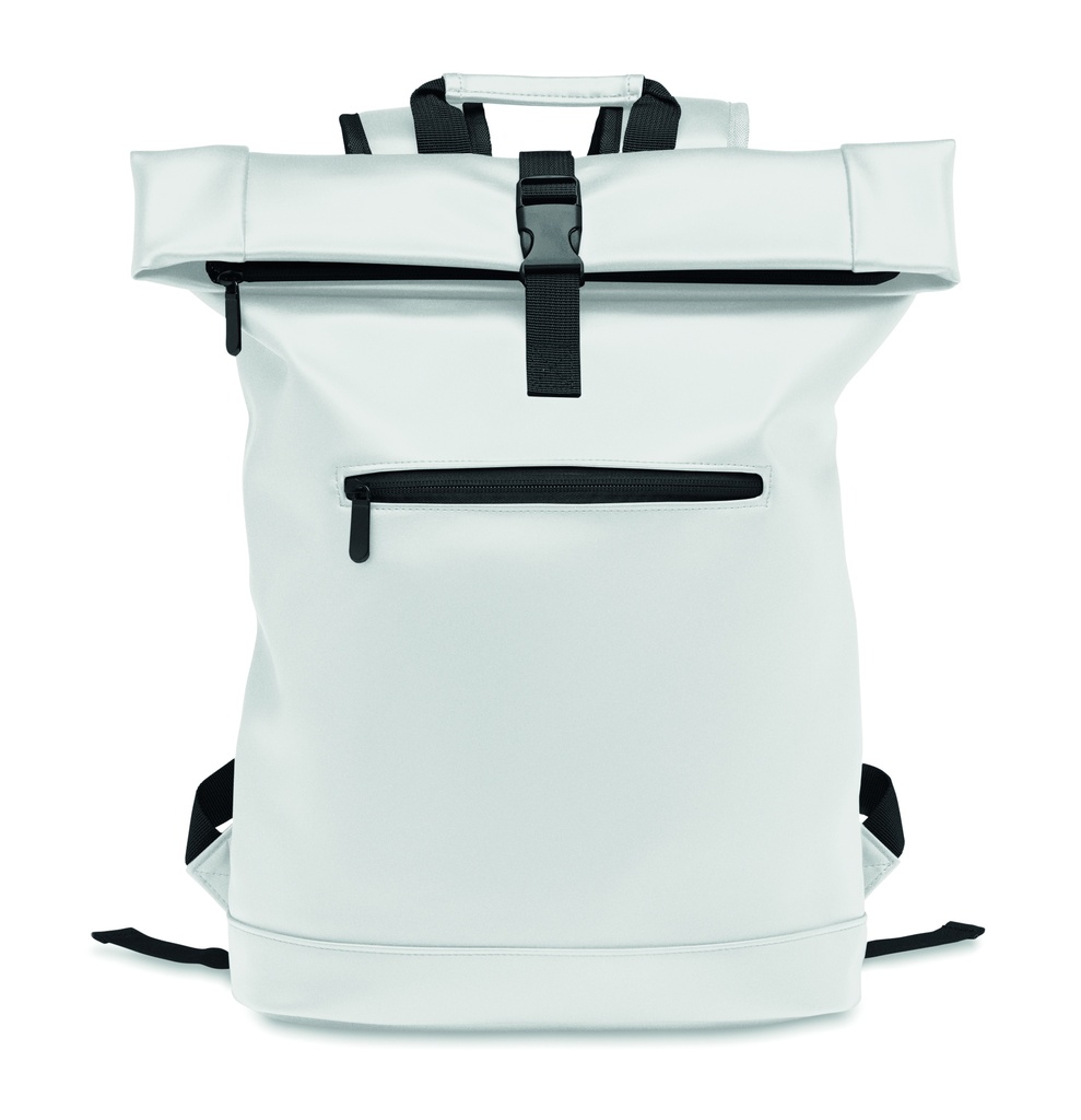 Plecak na laptopa PU rolltop MO2230-06 - Bialy