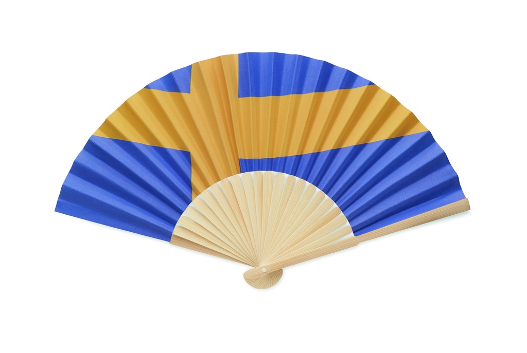 Ręczny wachlarz z flagą - Niebieski