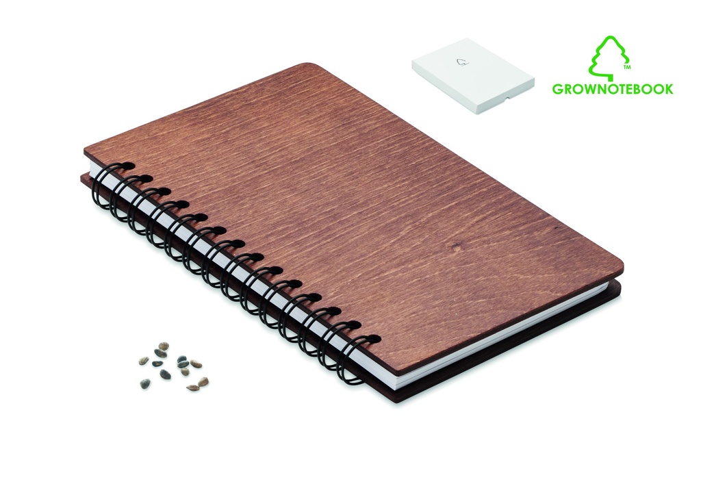 Brzozowy zeszyt A5  GROWBOOK - Brazowy
