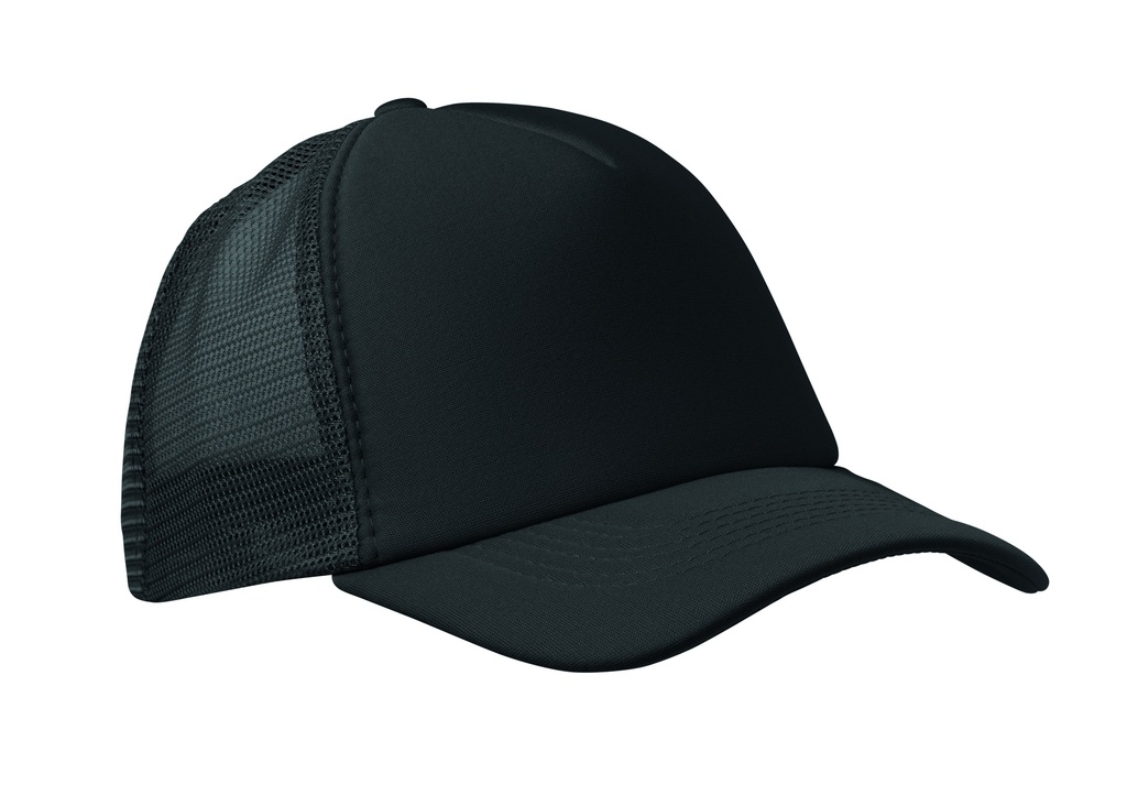 Czapka trucker z 5 panelami MO2269-03 - Czarny
