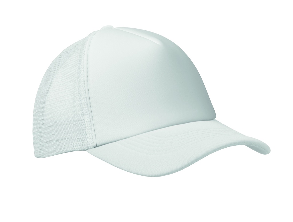 Czapka trucker z 5 panelami MO2269-06 - Bialy