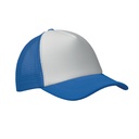 Czapka trucker z 5 panelami MO2269-36 - Bialy/Niebieski