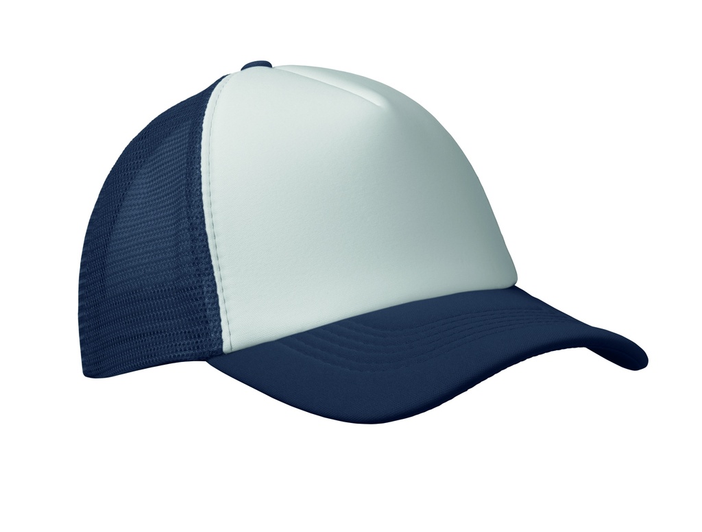 Czapka trucker z 5 panelami - Biały/Ciemnoniebieski