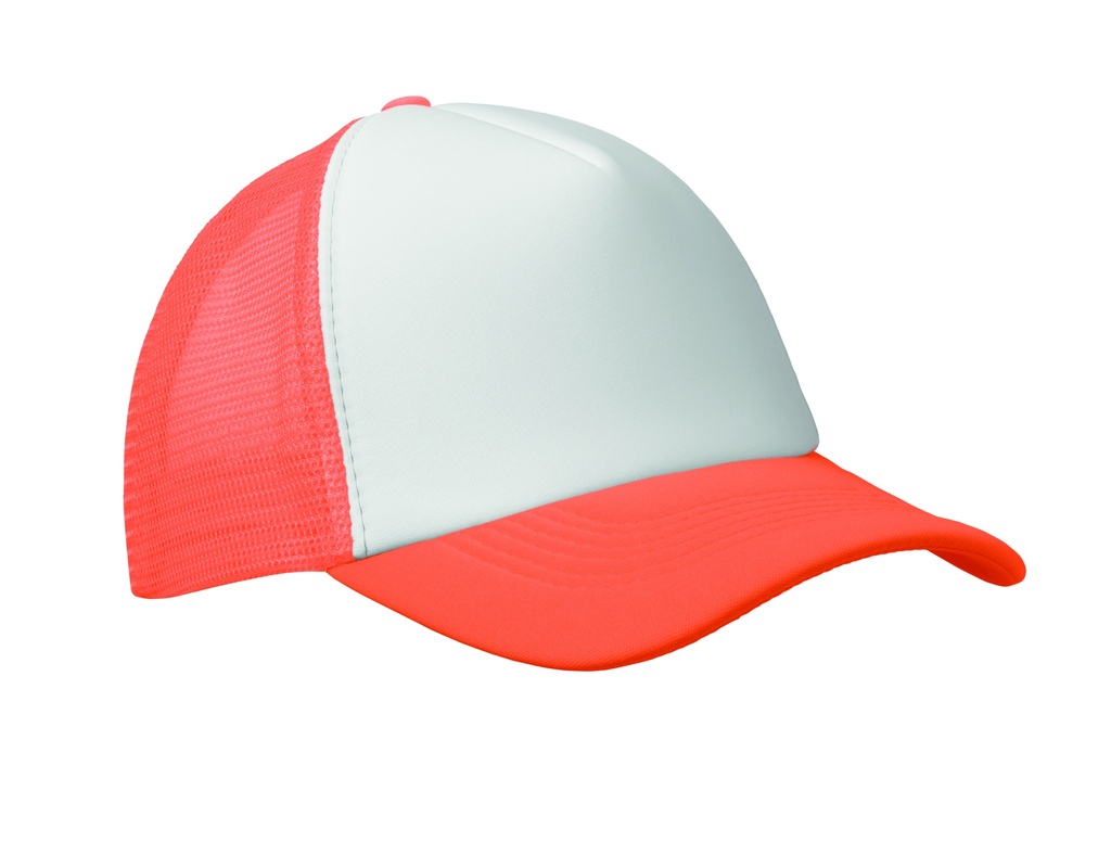 Czapka trucker z 5 panelami MO2269-71 - Fluorescencyjny Pomaranczowy