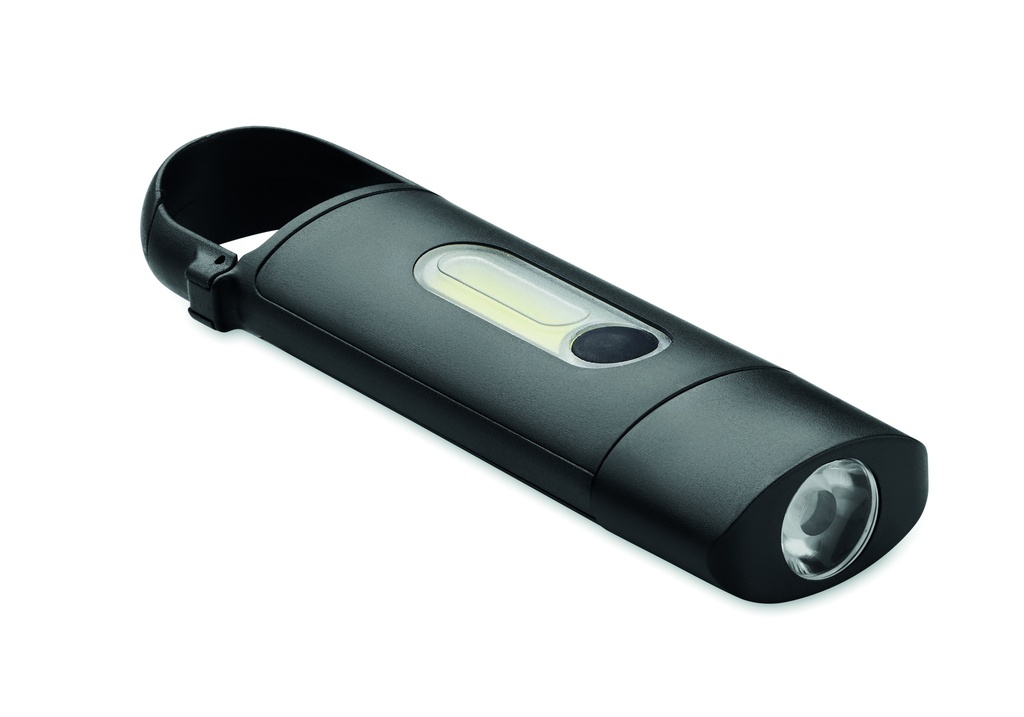 Kieszonkowa latarka COB - Czarny