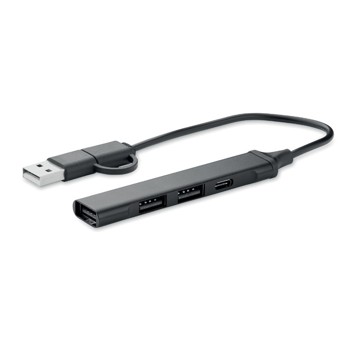 Hub USB z 4 portami 19 cm MO2294-03 - Czarny
