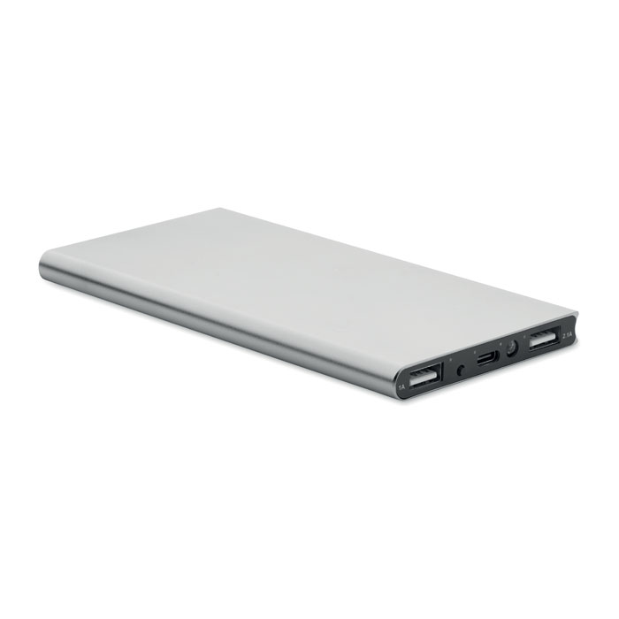 Power bank 8000 mAh - Srebrny Mat