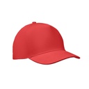 5-panel czapka z daszkiem 180gr MO2345-05 - Czerwony