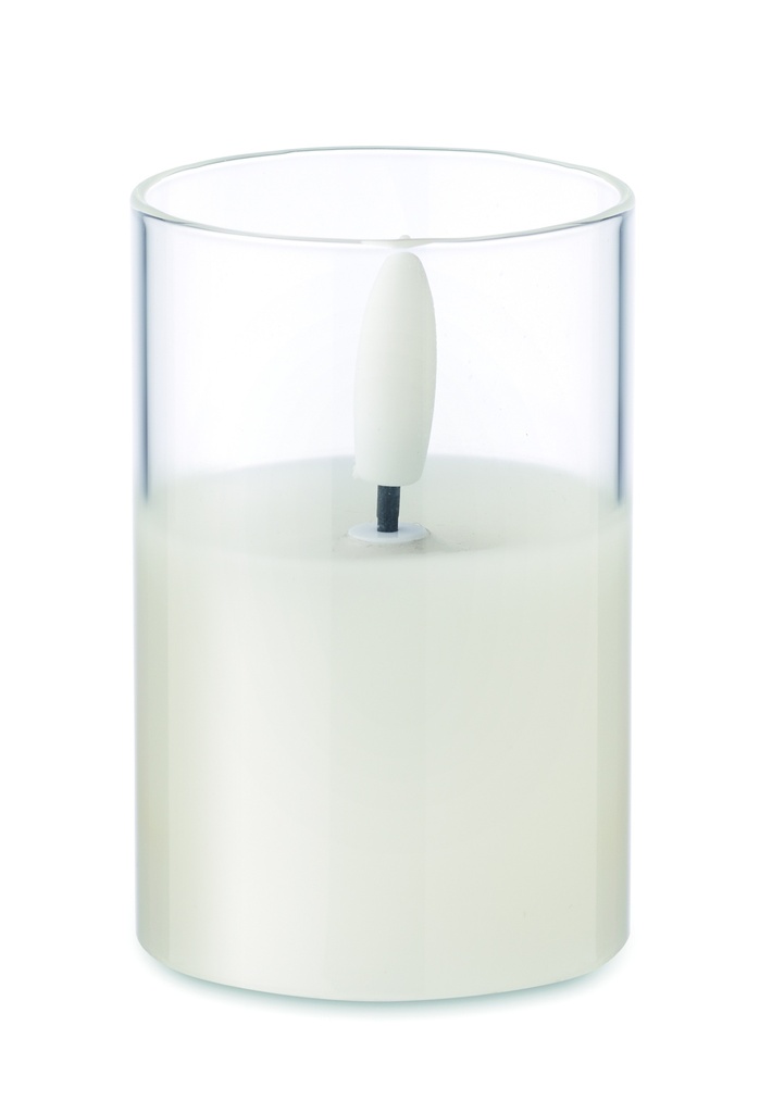 Swieca woskowa LED w szkle MO2365-06 - Bialy