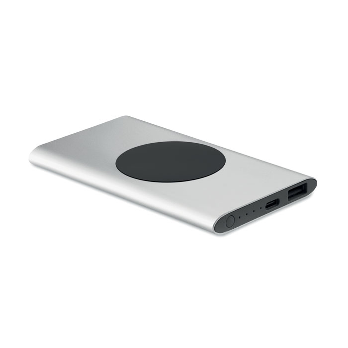 Power bank 5000 mAh 15W - Srebrny Mat