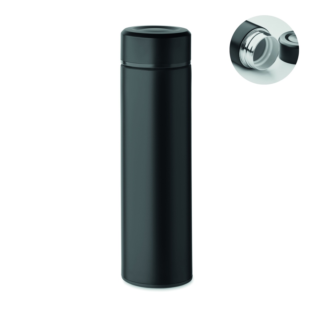 Butelka z ceramika 420 ml MO2383-03 - Czarny