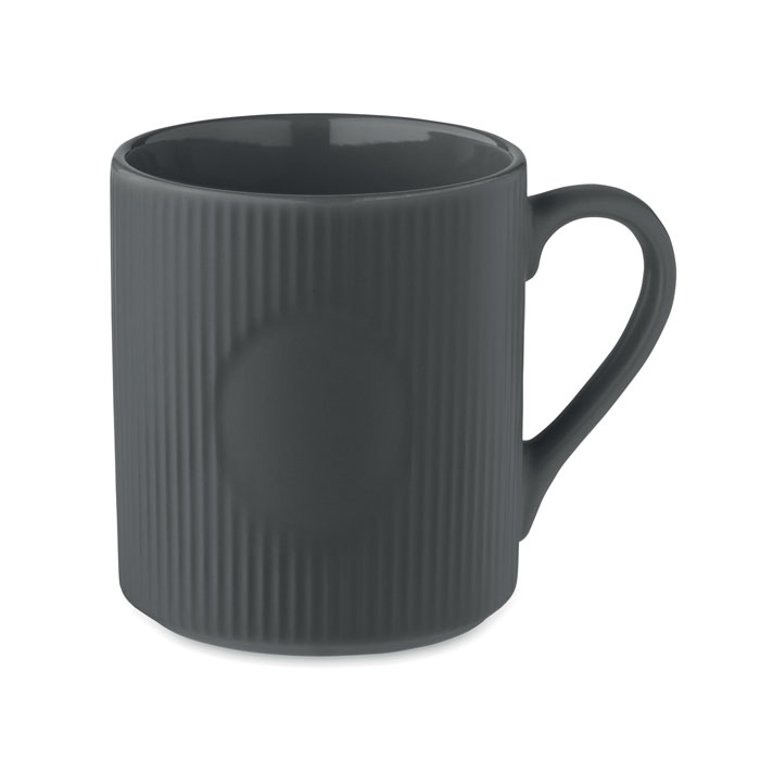 Kubek ceramiczny w prazki 340 m MO2397-15 - Kamienny Szary