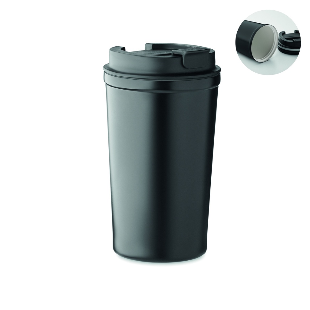 Kubek dwuscienny 450 ml MO2398-03 - Czarny