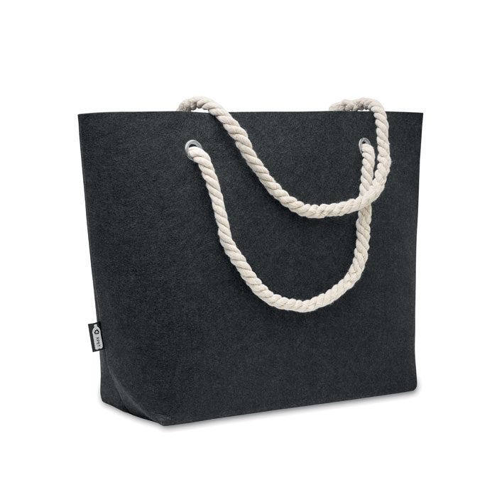 Filcowa torba plazowa RPET MO2416-15 - Kamienny Szary