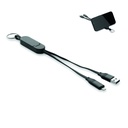 Brelok z kablami 60W z ABS z recyk MO2443-03 - Czarny