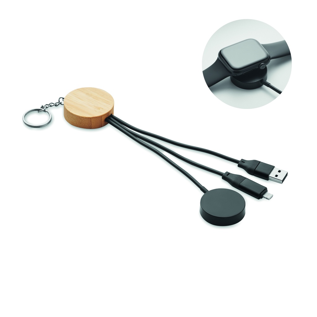 Brelok z kablem 4 w 1 60W MO2451-03 - Czarny