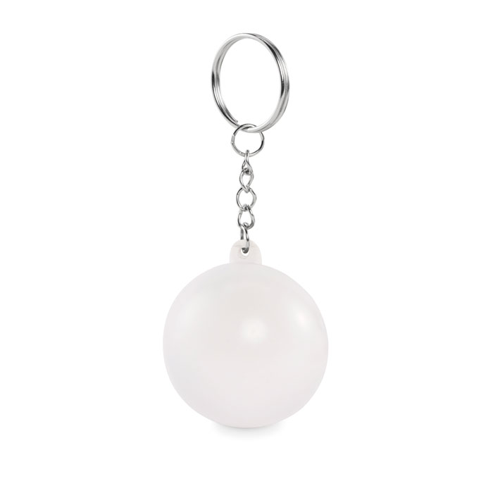 Brelok w ksztalcie kuli z PU MO2454-06 - Bialy