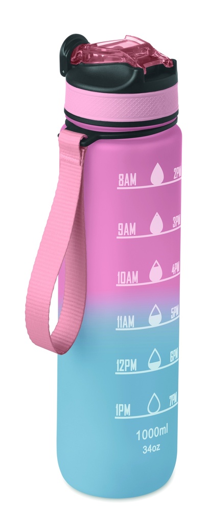 Sportowa butelka RPET 1L - Dziecięcy Róż