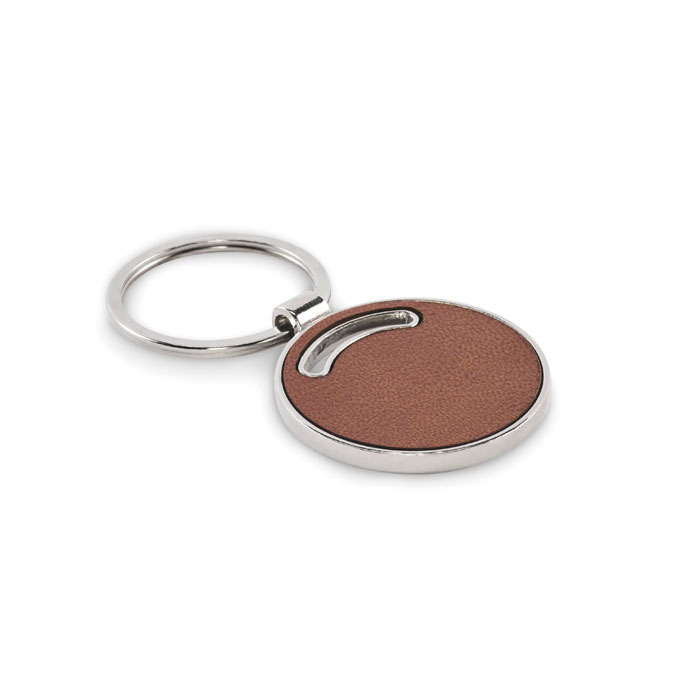 Okragly brelok do kluczy MO2537-01 - Brazowy