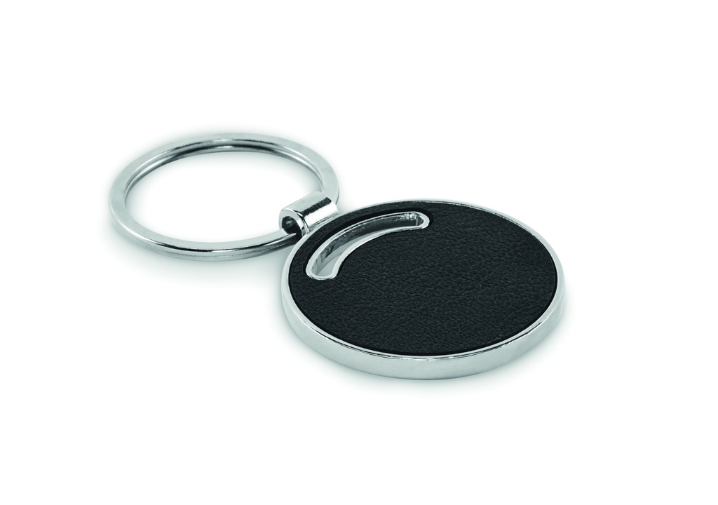 Okragly brelok do kluczy MO2537-03 - Czarny