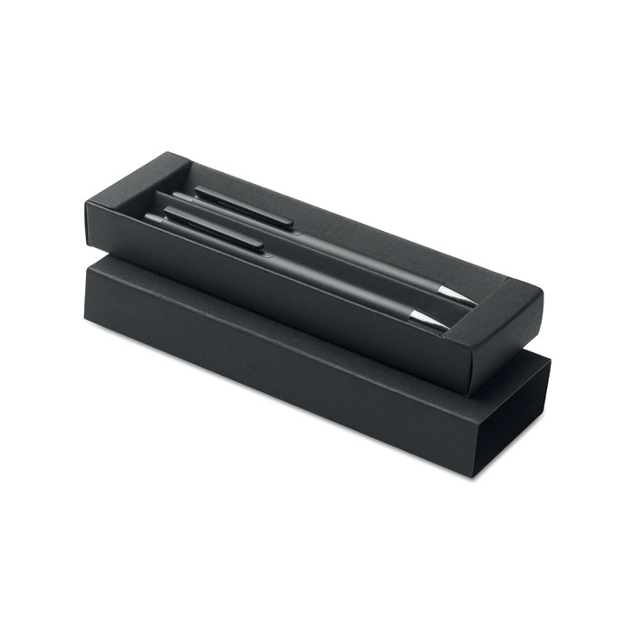 Aluminiowy zestaw pismienniczy MO2567-03 - Czarny
