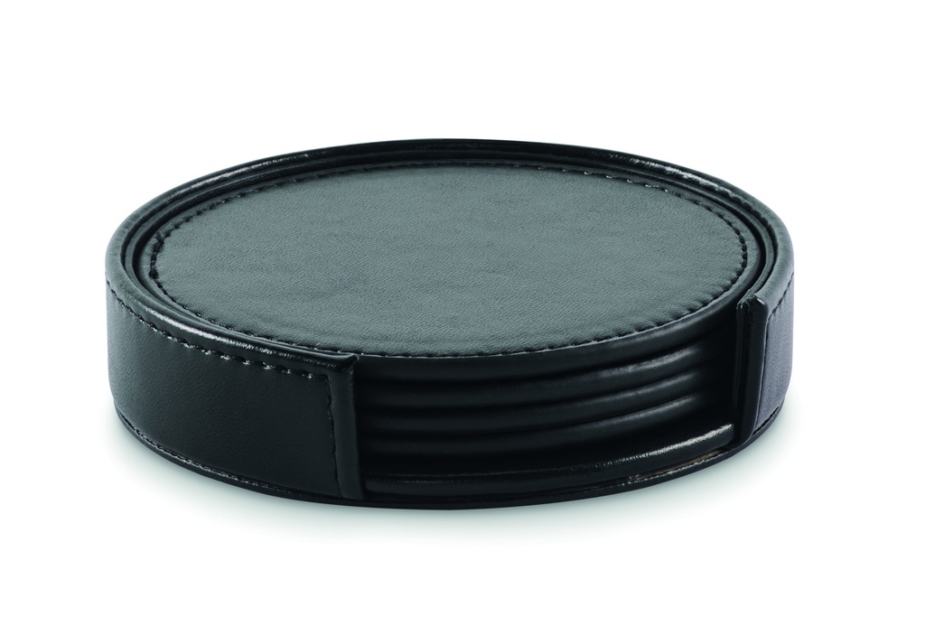 Zestaw 4 podkladek PU MO2615-03 - Czarny
