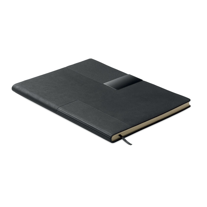 Notatnik A5 z miekkiego PU MO2645-03 - Czarny