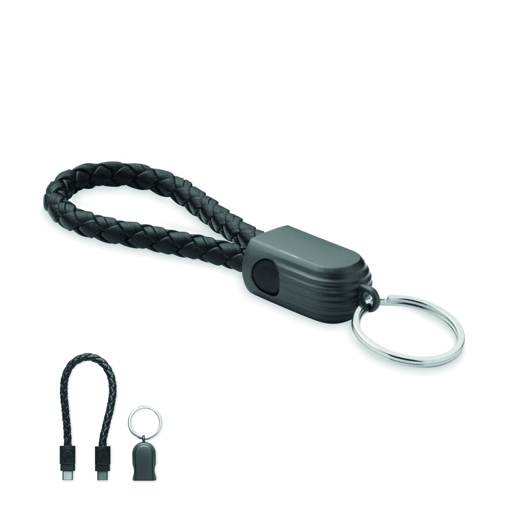 Brelok z kablem USB-C MO2647-03 - Czarny