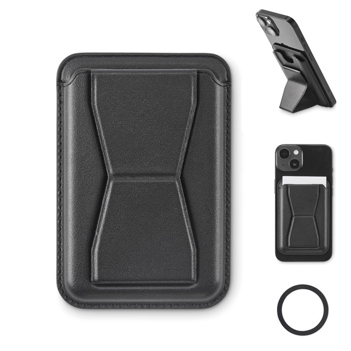 Magnetyczny uchwyt na kartę PU - Czarny