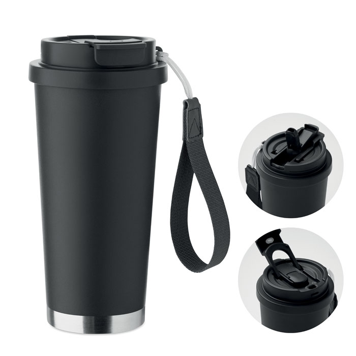 Kubek dwuscienny 500 ml MO2662-03 - Czarny