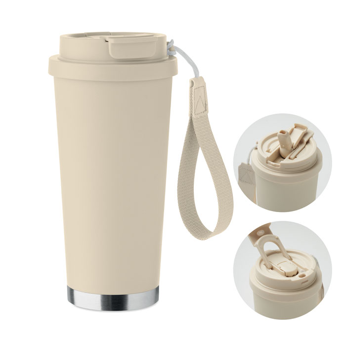 Kubek dwuscienny 500 ml MO2662-13 - Bezowy