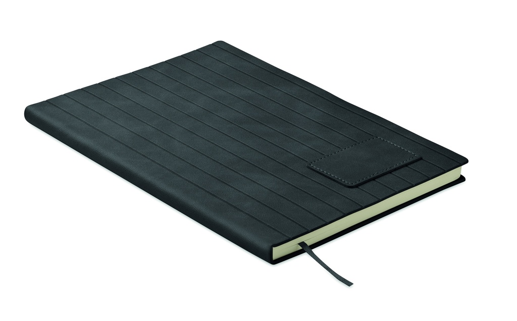 Notatnik A5 z dymionego PU MO2663-03 - Czarny