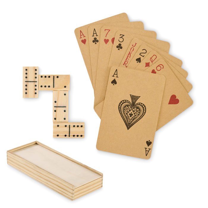 Zestaw domino i karty MO2669-40 - Drewna