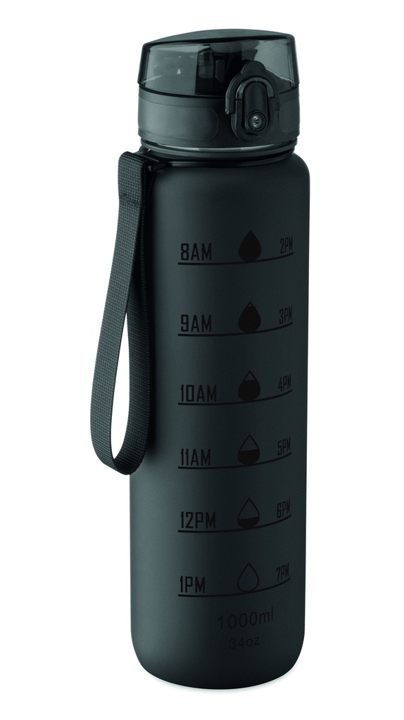 Sportowa butelka RPET 1L - Czarny