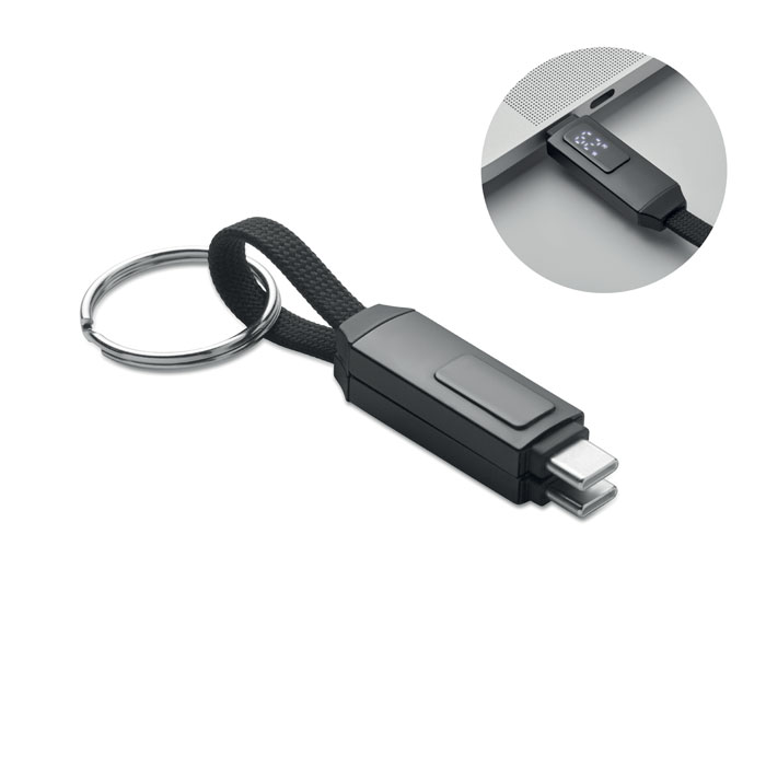 Brelok z kablem 60W MO2682-03 - Czarny