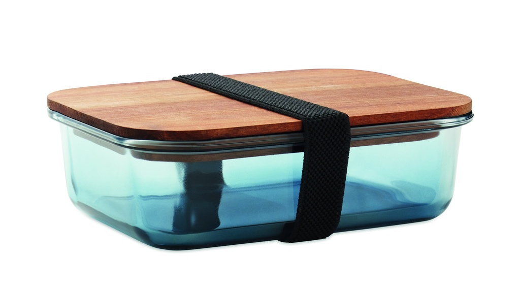 Szklany lunchbox 800ml MO2750-23 - Przezroczysty Niebieski