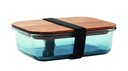 Szklany lunchbox 800ml - Przezroczysty Niebieski