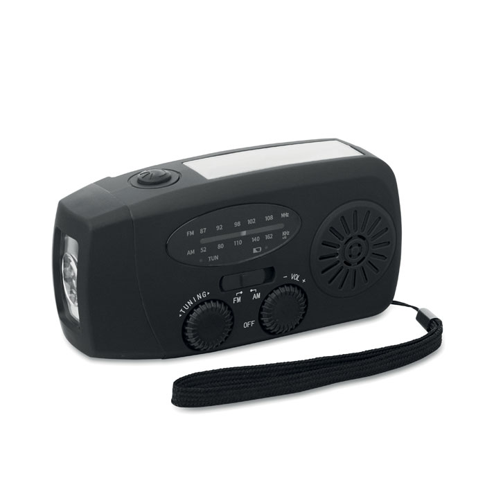 Przenosne radio z latarka LED MO2746-03 - Czarny