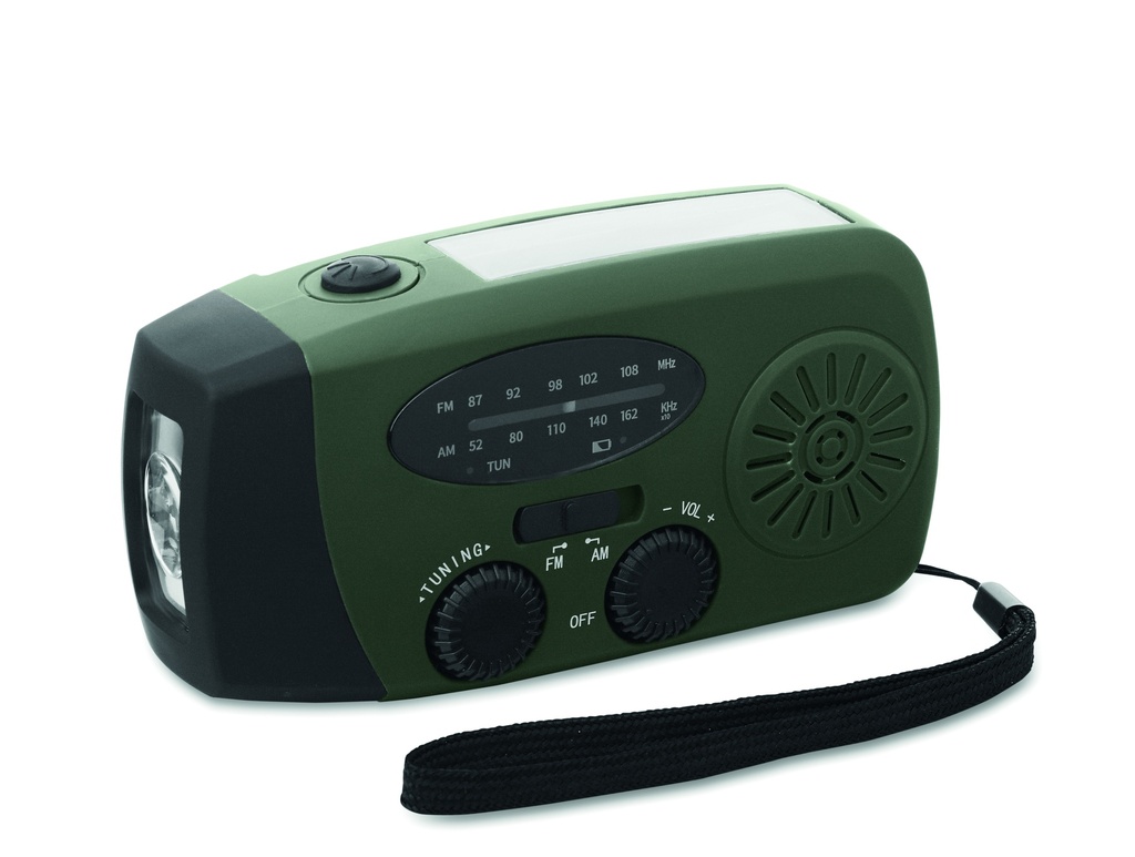 Przenosne radio z latarka LED MO2746-60 - Ciemnozielony