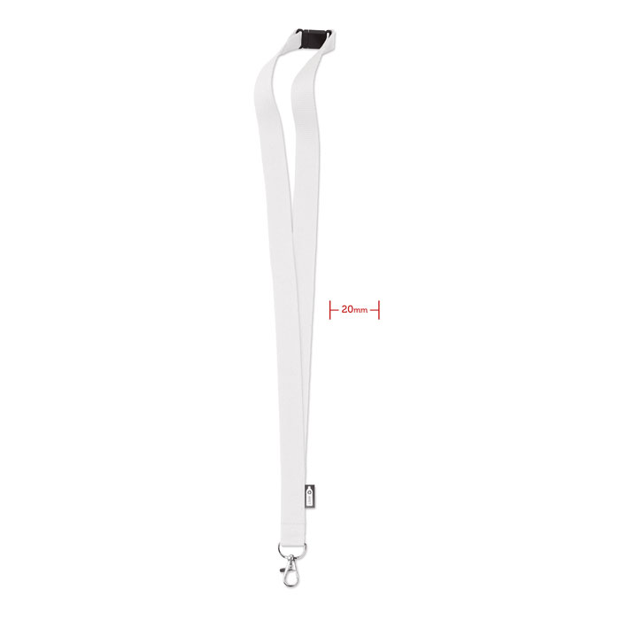 Smycz RPET 20 mm MO6100-06 - Bialy