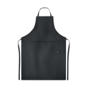 Fartuch regulowany z konopi MO6164-03 - Czarny