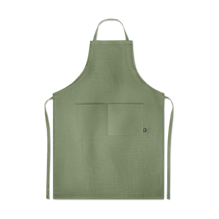 Fartuch regulowany z konopi MO6164-09 - Zielony