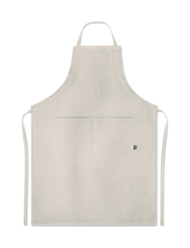 Fartuch regulowany z konopi MO6164-13 - Bezowy