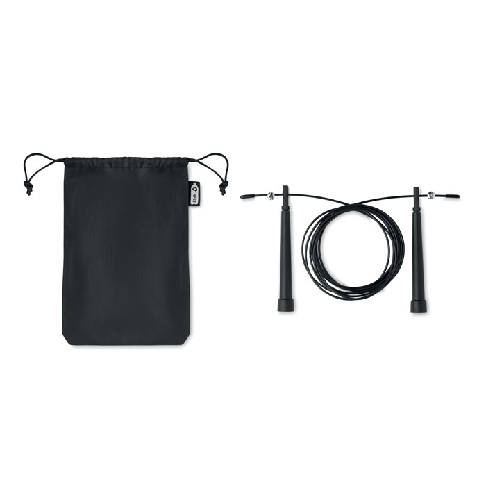 Skakanka z etui RPET MO6217-03 - Czarny