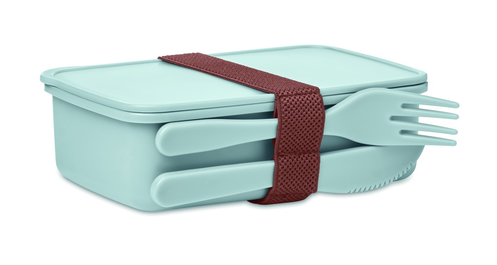 Lunchbox ze sztućcami - Baby Blue