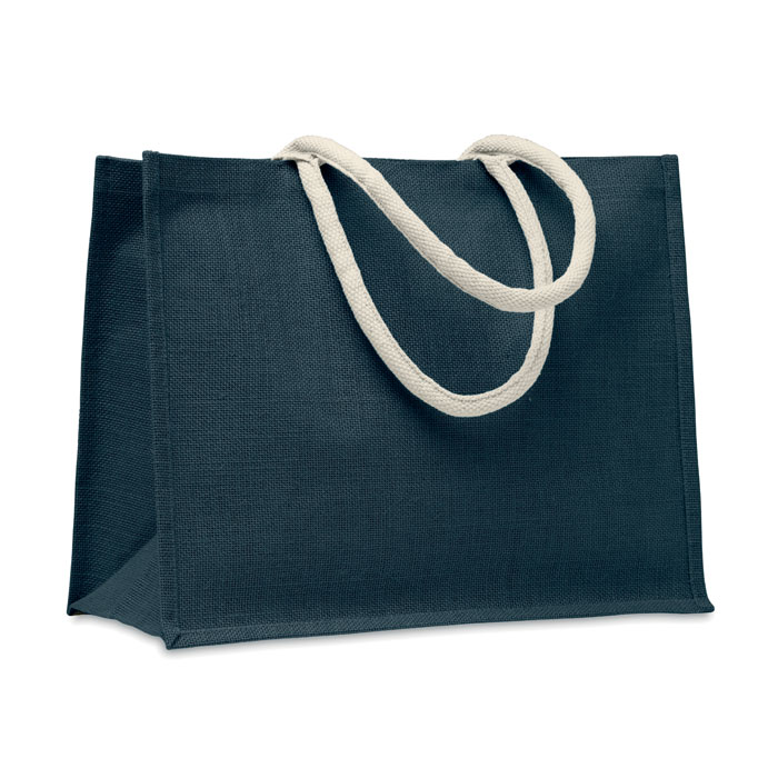 Torba jutowa, baweln. uchwyt MO6443-04 - Niebieski