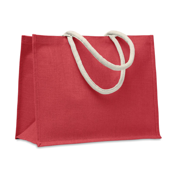 Torba jutowa, baweln. uchwyt MO6443-05 - Czerwony