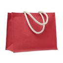 Torba jutowa, baweln. uchwyt MO6443-05 - Czerwony